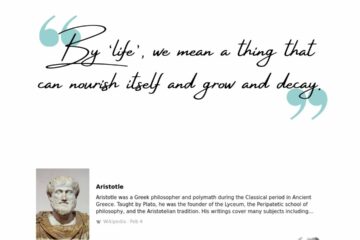Aristotle, by Life we mean ...
