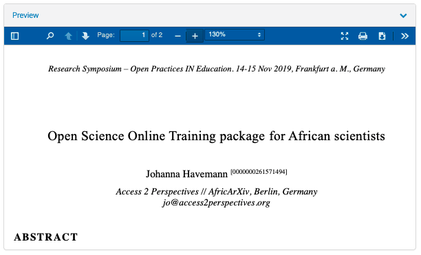 AfricArxiv is a free, open source and community-led digital archive for African research output in the form of a non-profit open source platform for African scientists to upload their working papers, pre-prints, accepted manuscripts (post-prints), and published papers as well as associated data packages and article versioning. AfricArxiv is dedicated to enhance and open up research and collaboration among African scientists and non-African scientists that work on African topics.