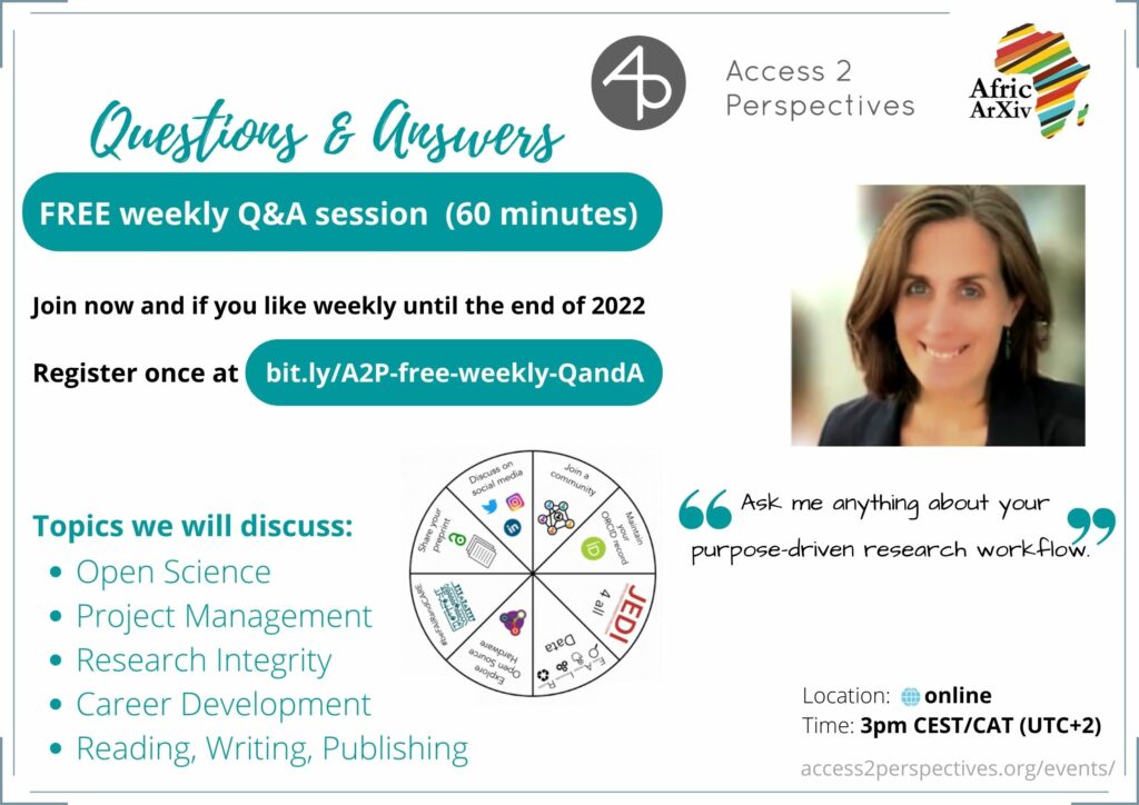 FREE weekly Q&A session (60 minutes)  Join today (3pm CEST (UTC+2) and if you like weekly until the end of 2022  Register once at https://bit.ly/A2P-free-weekly-QandA 